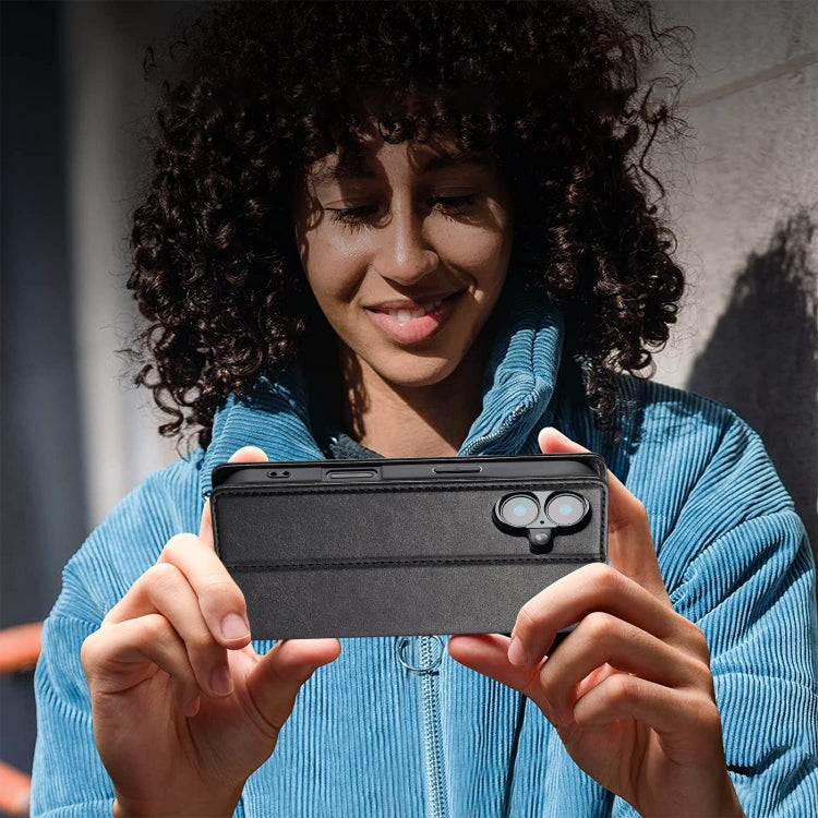 For iPhone 16 Plus LC.IMEEKE RFID Anti-theft Leather Phone Case(Black) by LC.IMEEKE