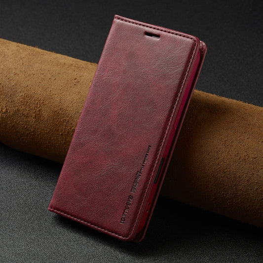 For iPhone 16 Plus LC.IMEEKE RFID Anti-theft Leather Phone Case(Red) by LC.IMEEKE