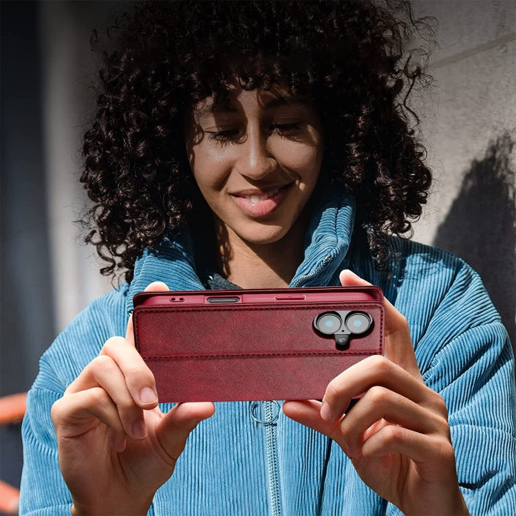 For iPhone 16 Plus LC.IMEEKE RFID Anti-theft Leather Phone Case(Red) by LC.IMEEKE