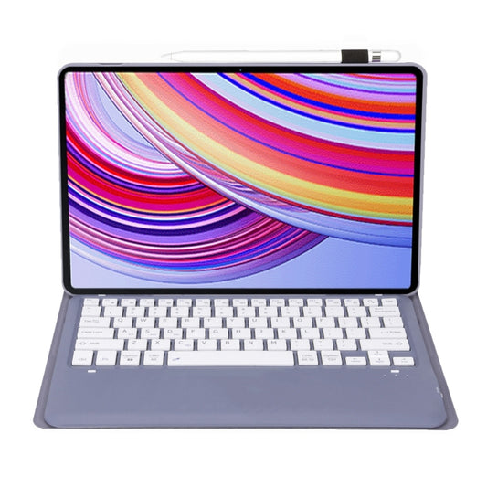 For Xiaomi Redmi Pad Pro 12.1 A0N11 Detachable Bluetooth Keyboard TPU Lambskin Leather Tablet Case(Lavender White) by buy2fix