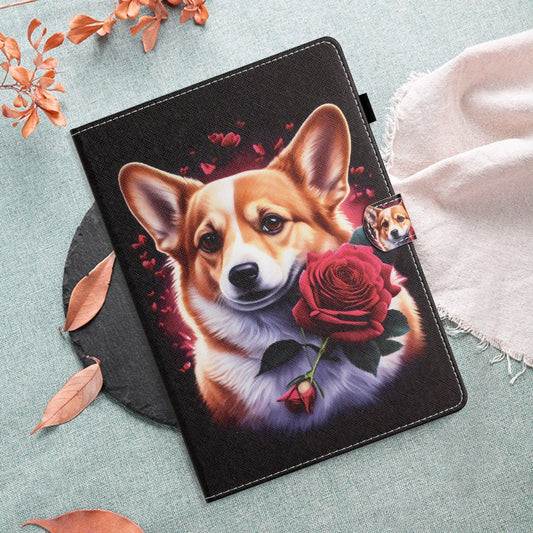 For iPad Pro 11 2025 / 2024 Coloured Drawing Stitching Smart Leather Tablet Case(Corgi) by buy2fix