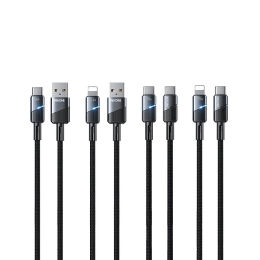 WK WDC-37 Intelligent Power-off 1m PD35W Type-C to 8 Pin Fast Charging Data Cable(Black) by WK