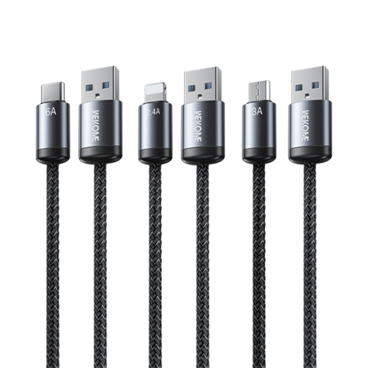 WK WDC-32a Raython Gen2 1m 6A USB to Type-C Fast Charging Data Cable(Black) - USB-C & Type-C Cable by WK | Online Shopping UK | buy2fix
