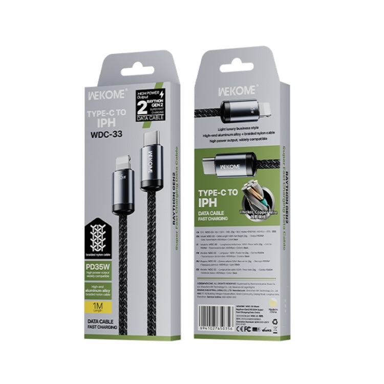 WK WDC-33 Raython Gen2 1m PD35W Type-C to 8 Pin Fast Charging Data Cable(Black) by WK