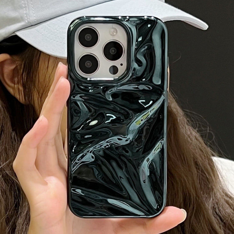 For iPhone 16 Pro Max Water Ripple Electroplating Paint TPU Phone Case(Bright Green) by buy2fix