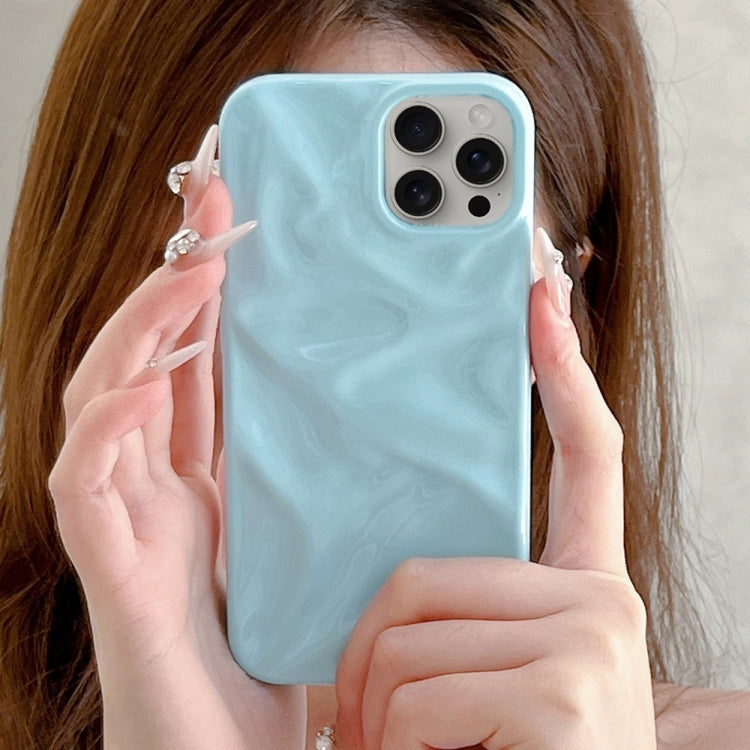For iPhone 16 Pro Max Water Ripple Electroplating Paint TPU Phone Case(Sky Blue) by buy2fix