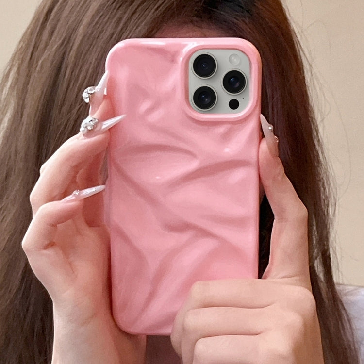 For iPhone 16 Plus Water Ripple Electroplating Paint TPU Phone Case(Pink) by buy2fix