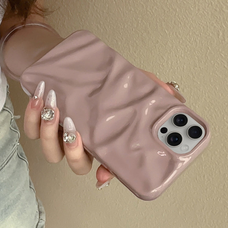 For iPhone 16 Plus Water Ripple Electroplating Paint TPU Phone Case(Pink Brown) by buy2fix