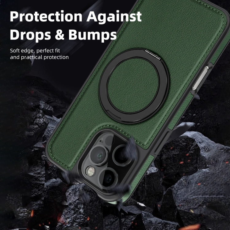 For iPhone 16 Pro Max Yashi 360 Degree Rotating MagSafe Holder Phone Case(Dark Green) by buy2fix