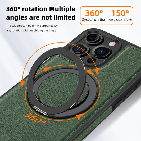 For iPhone 16 Pro Yashi 360 Degree Rotating MagSafe Holder Phone Case(Dark Green) by buy2fix