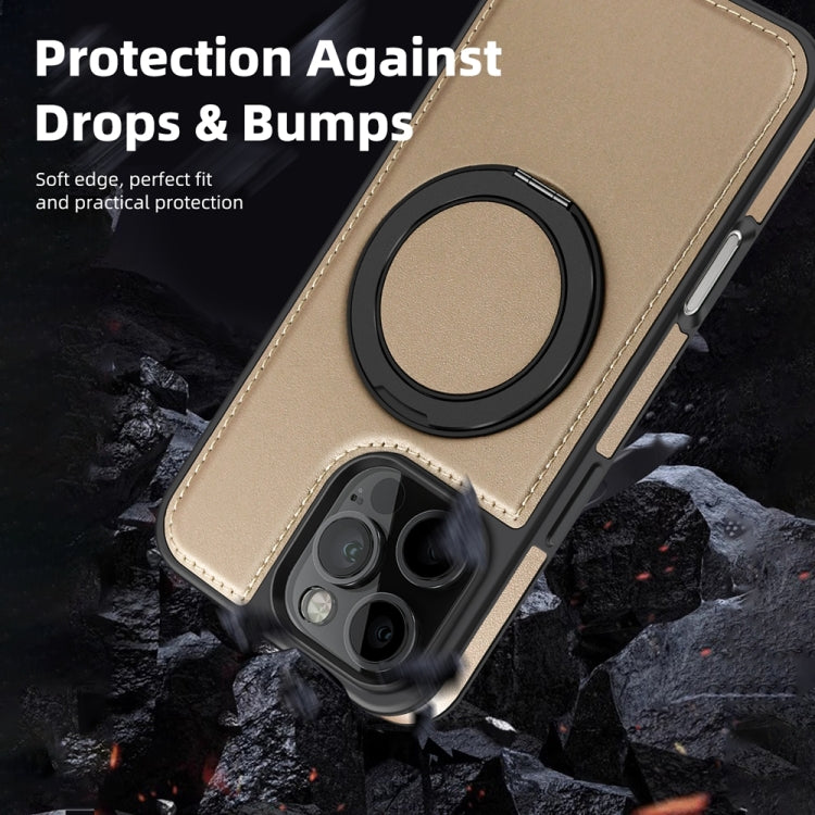 For iPhone 16 Pro Yashi 360 Degree Rotating MagSafe Holder Phone Case(Desert Gold) - iPhone 16 Pro Cases by buy2fix | Online Shopping UK | buy2fix