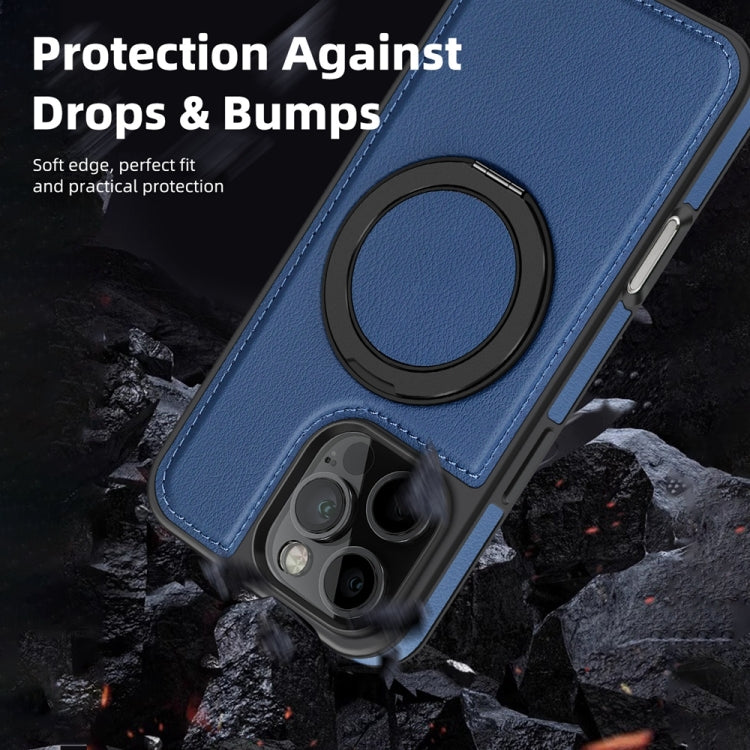 For iPhone 16 Plus Yashi 360 Degree Rotating MagSafe Holder Phone Case(Blue) by buy2fix