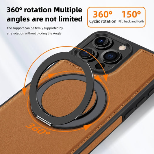 For iPhone 16 Plus Yashi 360 Degree Rotating MagSafe Holder Phone Case(Brown) by buy2fix