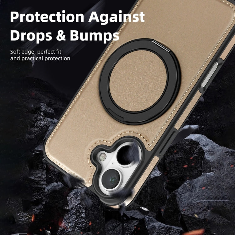 For iPhone 16 Plus Yashi 360 Degree Rotating MagSafe Holder Phone Case(Desert Gold) - iPhone 16 Plus Cases by buy2fix | Online Shopping UK | buy2fix