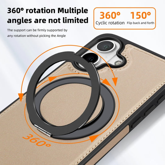 For iPhone 16 Yashi 360 Degree Rotating MagSafe Holder Phone Case(Desert Gold) - iPhone 16 Cases by buy2fix | Online Shopping UK | buy2fix