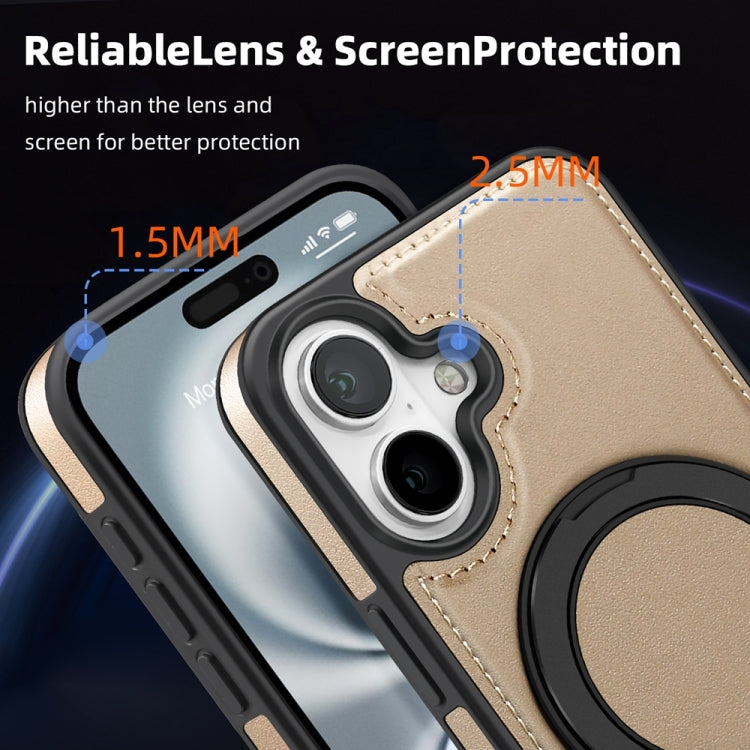 For iPhone 16 Yashi 360 Degree Rotating MagSafe Holder Phone Case(Desert Gold) - iPhone 16 Cases by buy2fix | Online Shopping UK | buy2fix