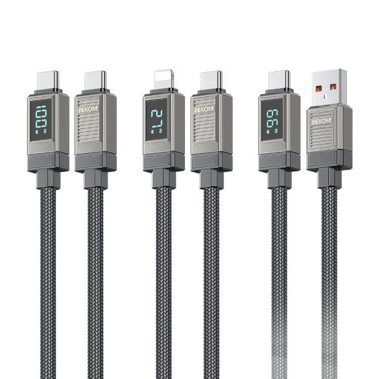 WK WDC-39 Smart Digital Display 1.2m 66W USB to Type-C Fast Charging Data Cable(Black Grey) - USB-C & Type-C Cable by WK | Online Shopping UK | buy2fix