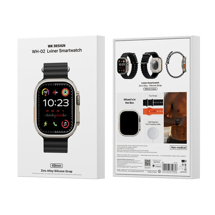 WK WH-02 Traveler 2.01 inch Smart Watch Supports Blood Oxygen Monitoring(Black) by WK