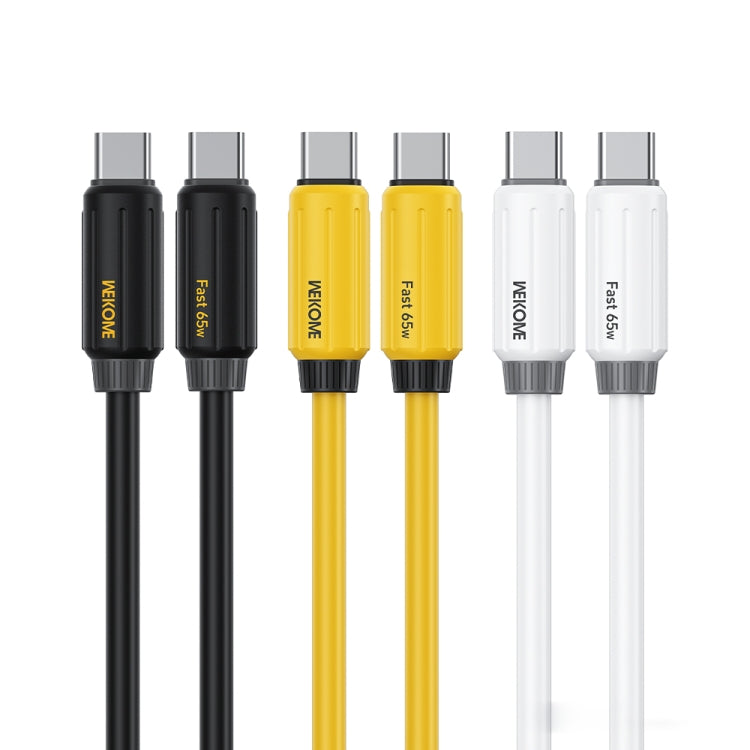 WK WDC-28 Elastic Genuine Silicone 1m PD65W Type-C to Type-C Fast Charging Data Cable(Yellow) - USB-C & Type-C Cable by WK | Online Shopping UK | buy2fix