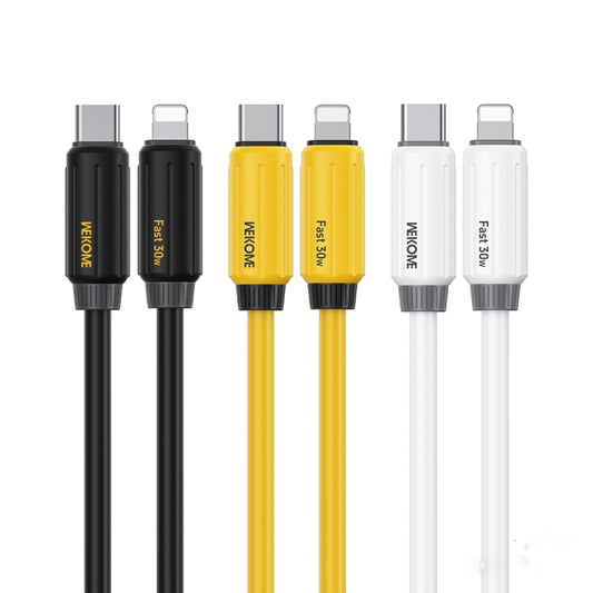 WK WDC-29 Elastic Genuine Silicone 1m PD30W Type-C to 8 Pin Fast Charging Data Cable(Yellow) by WK