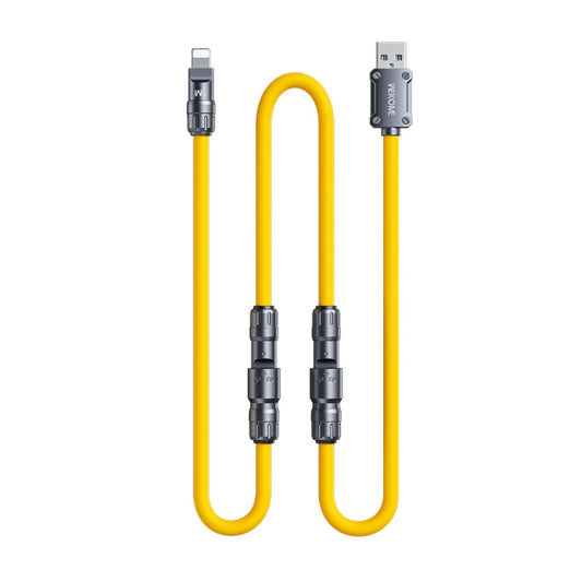 WK WDC-20 Mecha Series Silicone 1.4m 65W 4-in-1 Fast Charging Data Cable(Yellow) by WK