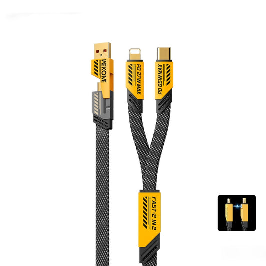 WK WDC-26 1.2m 65W USB / Type-C to Type-C / 8 Pin Magnetic Fast Charging Data Cable(Yellow) by WK