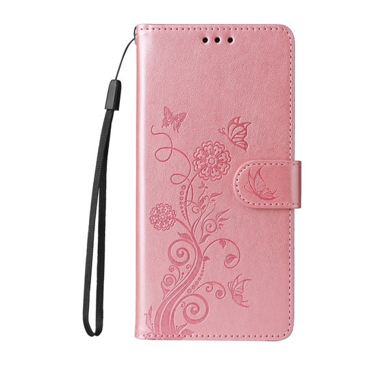 For OnePlus 13 Embossed Butterfly Flowers Leather Phone Case(Rose Gold) by buy2fix