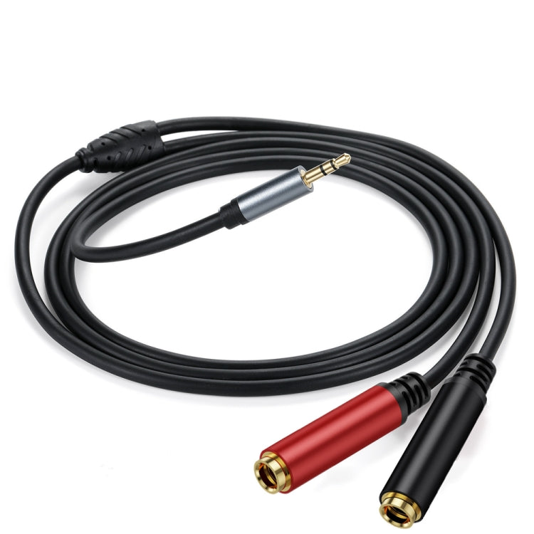 3m Gold Plated 3.5mm TRS Male to 2 x 6.35mm Female Laptop Y Splitter Adapter Audio Cable(Black) - Video & Audio Cable by buy2fix | Online Shopping UK | buy2fix
