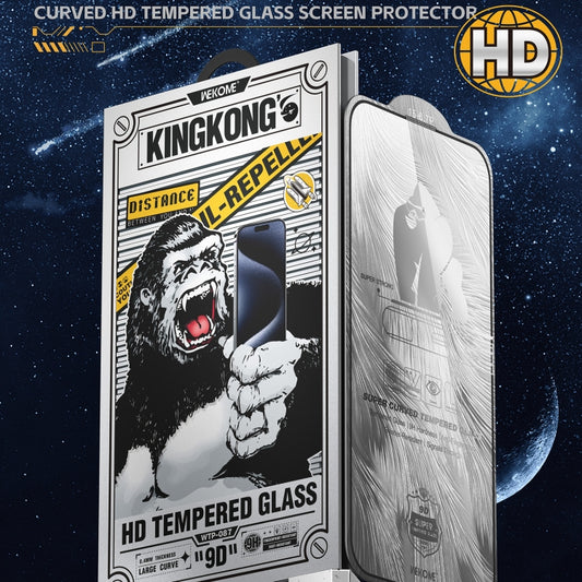 For iPhone 16 / 15 WK WTP-087 Space King Kong 9D Curved HD Tempered Glass Screen Protector by WK