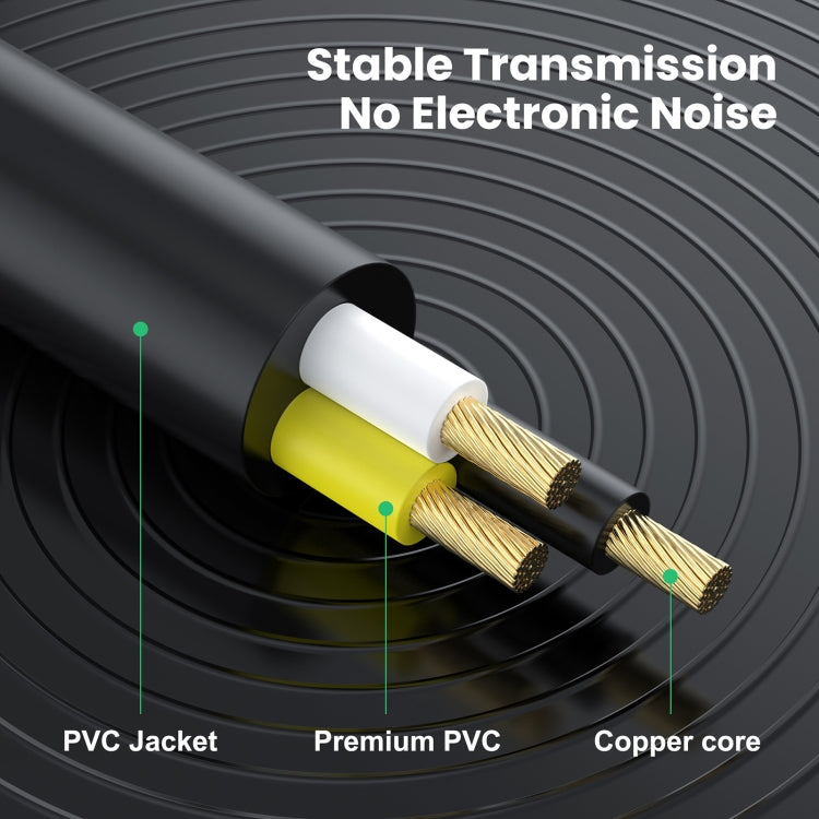 0.3m Gold Plated 3.5mm TRS Stereo to Dual 6.35mm TS Mono Y Splitter Adapter Audio Cable(Black) - Video & Audio Cable by buy2fix | Online Shopping UK | buy2fix