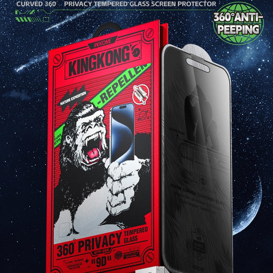 For iPhone 16 / 15 WK WTP-089 Space King Kong 9D Curved 360 Degree Privacy Tempered Glass Film by WK