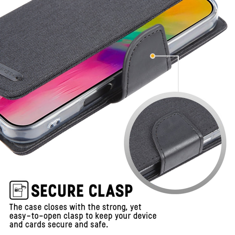 For iPhone 16 GOOSPERY CANVAS DIARY Fabric Texture Flip Leather Phone Case(Blue) by GOOSPERY