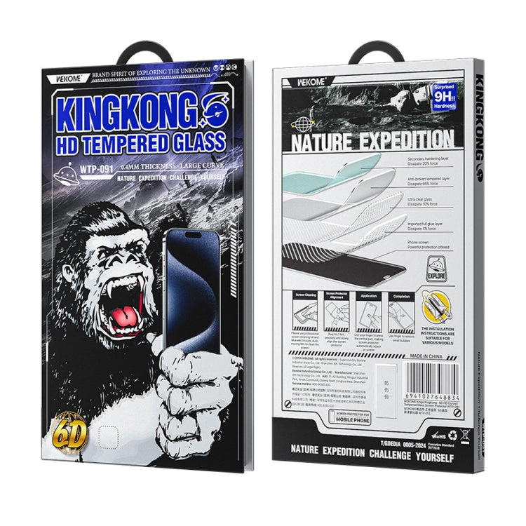 For iPhone 16 Plus / 15 Plus WK WTP-091 King Kong 6D Curved HD Tempered Glass Film by WK