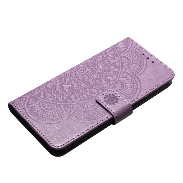 For iPhone 16 Pro Flower Embossed Leather Phone Case(Purple) by buy2fix