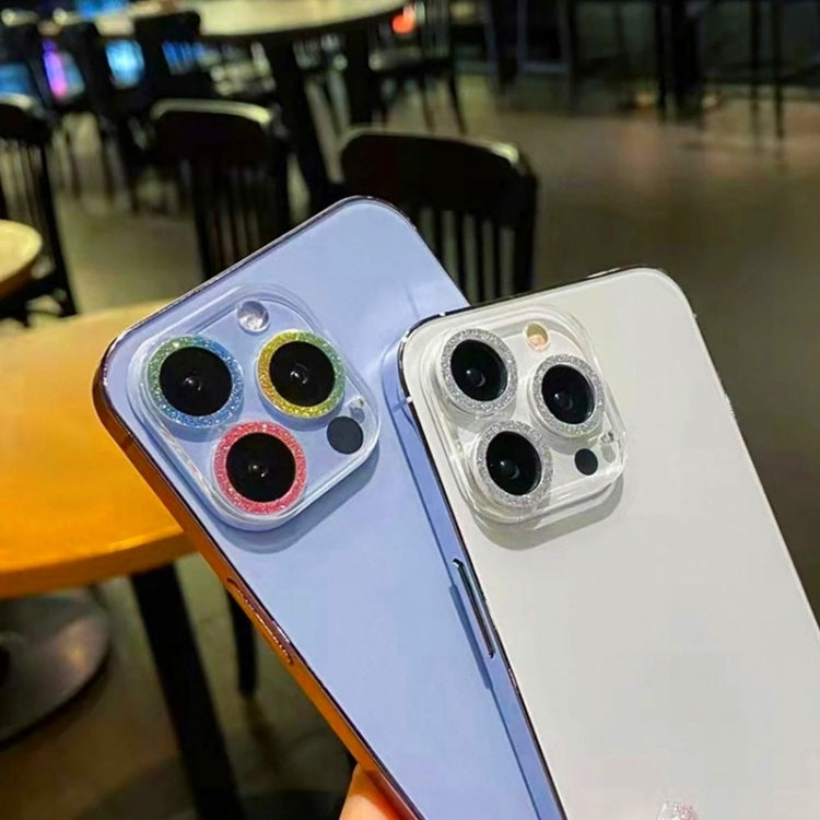 For iPhone 16 / 16 Plus Glitter Ring Tempered Glass Camera Lens Film(Gold) by buy2fix