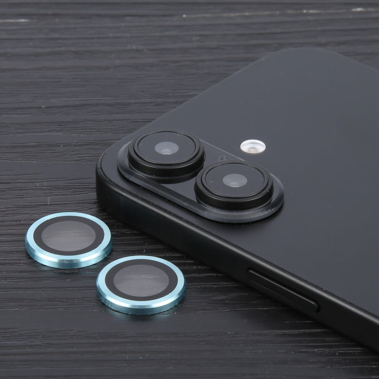 For iPhone 16 Plus / 16 Tempered Glass CD Texture Back Camera Film(Sierra Blue) by buy2fix