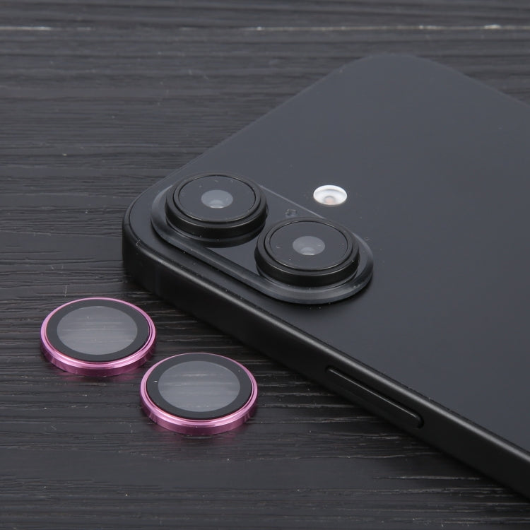 For iPhone 16 Plus / 16 Metal Tempered Glass Back Camera Film(Purple) by buy2fix