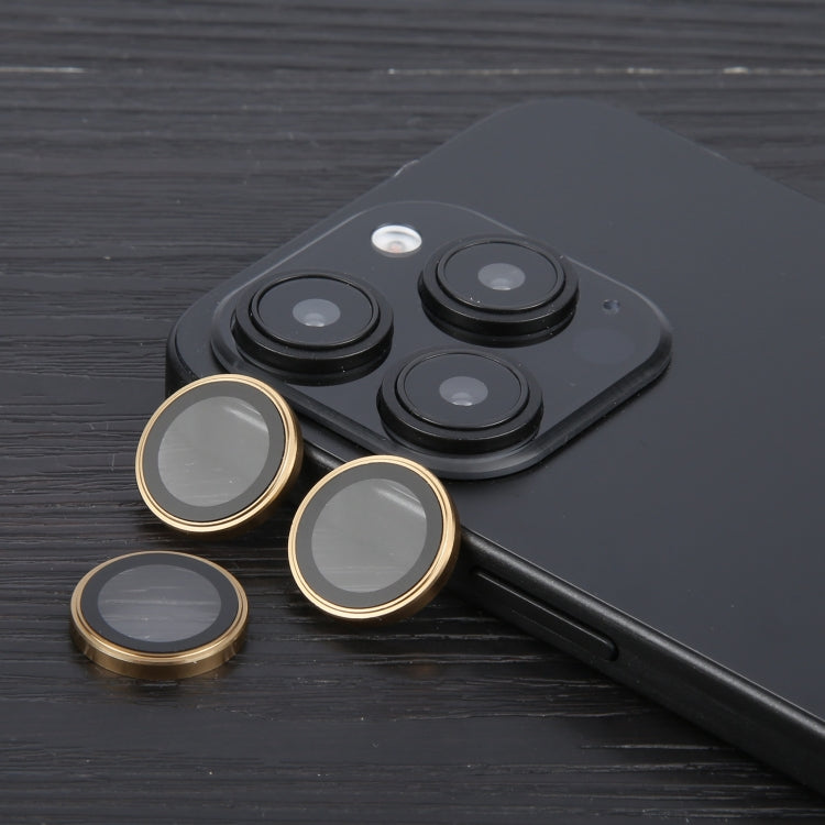 For iPhone 16 Pro / 16 Pro Max Metal Tempered Glass Back Camera Film(Gold) by buy2fix