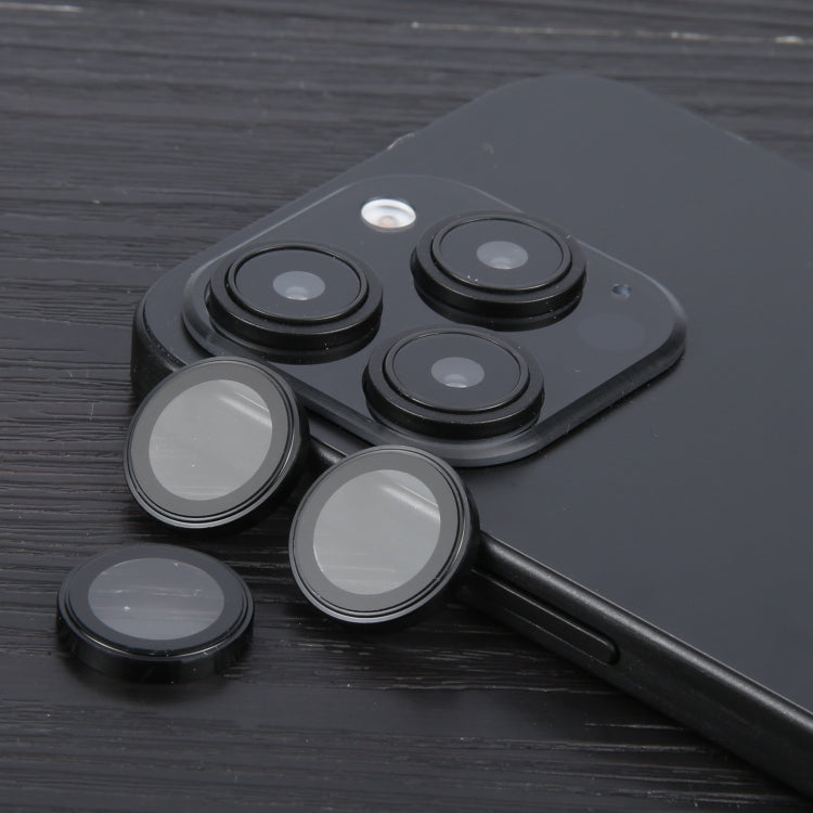 For iPhone 16 Pro / 16 Pro Max Metal Tempered Glass Back Camera Film(Black) by buy2fix