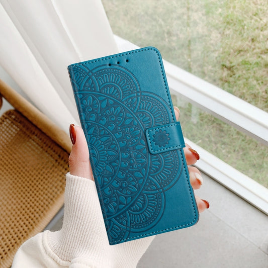 For Google Pixel 9 / 9 Pro Flower Embossed Leather Phone Case(Blue) by buy2fix