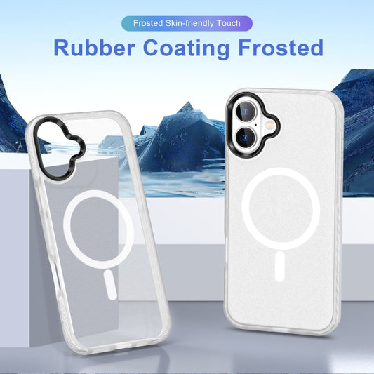 For iPhone 16 Frosted Skin Feel MagSafe Transparent Phone Case(White) by buy2fix