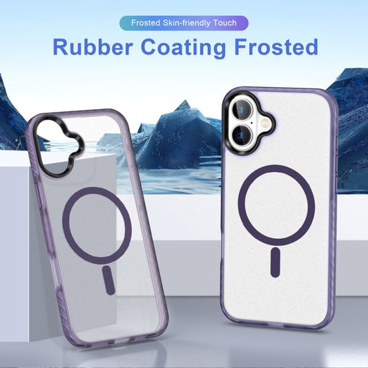 For iPhone 16 Frosted Skin Feel MagSafe Transparent Phone Case(Purple) by buy2fix