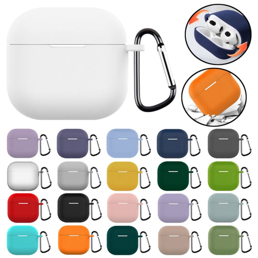 For AirPods 4 Silicone Earphone Protective Case with Hook(Lavender Grey) by buy2fix
