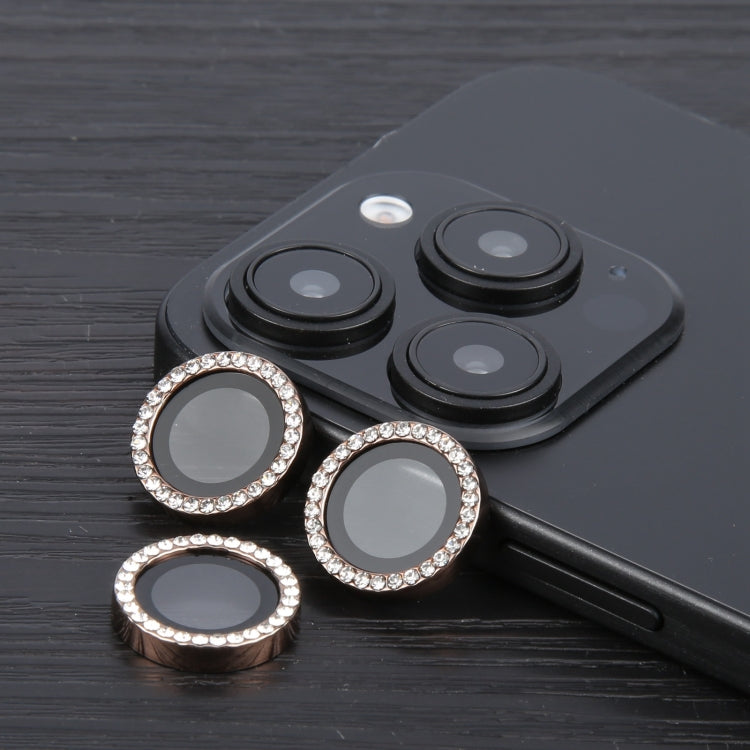 For iPhone 16 Pro / 16 Pro Max 9H Point Drill Camera Lens Protector Ring(Gold) by buy2fix