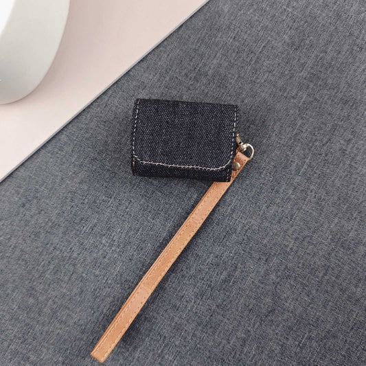 For AirPods Pro 2 Cowboy Fabric Texture PU Headset Protective Bag(Black) by buy2fix