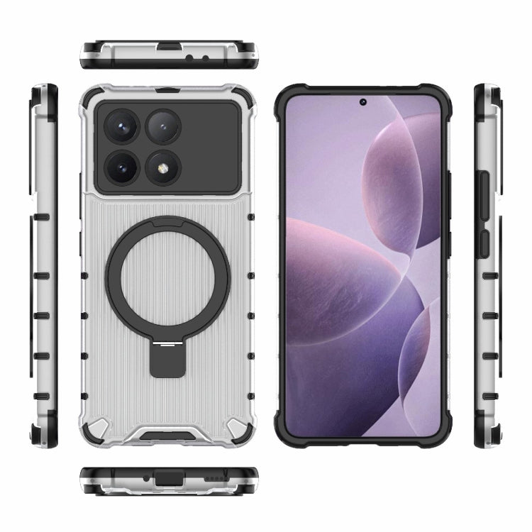 For Redmi K70 5G Grating Holder Shockproof Phone Case(Transparent) - Xiaomi Cases by buy2fix | Online Shopping UK | buy2fix