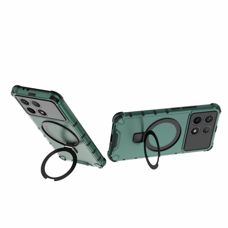 For Redmi K70 5G Grating Holder Shockproof Phone Case(Green) - Xiaomi Cases by buy2fix | Online Shopping UK | buy2fix