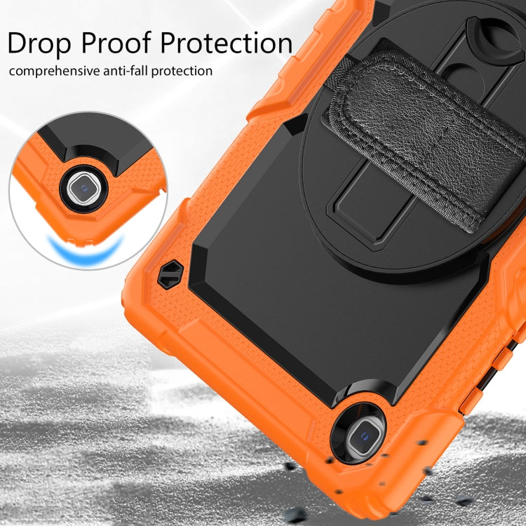 For Samsung Galaxy Tab A7 Lite T220 Silicone Hybrid PC Tablet Case with Shoulder Strap(Orange) by buy2fix