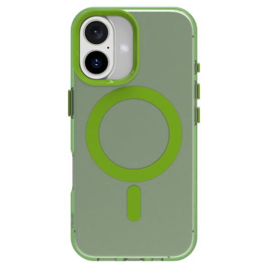 For iPhone 16 Candy Magsafe PC Hybrid TPU Phone Case(Green) by buy2fix