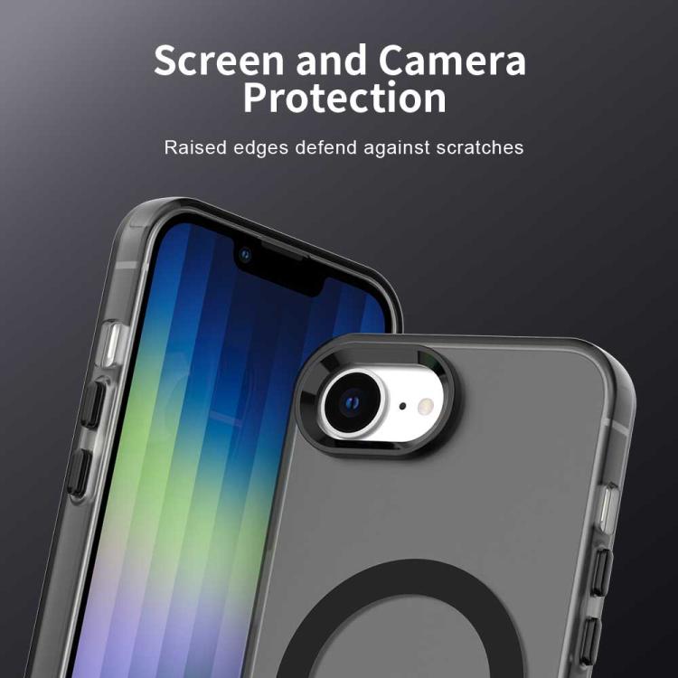 For iPhone 16e Candy Magsafe PC Hybrid TPU Phone Case(Black) - iPhone 16e Cases by buy2fix | Online Shopping UK | buy2fix